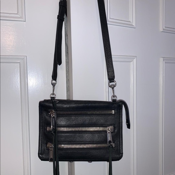 Designer Black leather zipper Rebecca Minkoffpurse - Picture 2 of 4